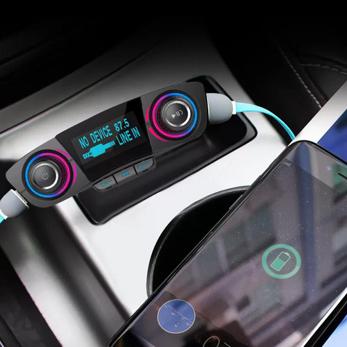 Cargador Bluetooth Para Coche, Reproductor Mp3, Adaptador De
