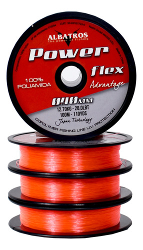 Tanza Nylon Power Flex 0,50mm X 100mts Pesca