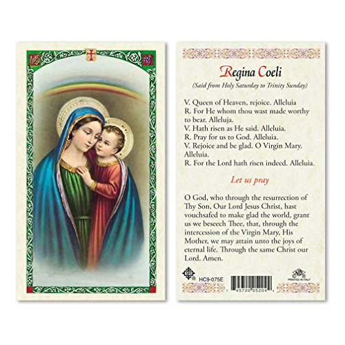 Tarjetas De Oración Regina Coeli Laminadas - Paquete D...