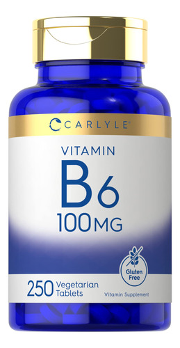 Suplemento Carlyle De Vitamina B6 100 Mg 250 Tabletas Vegeta