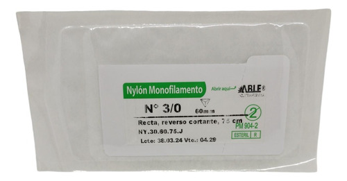 Nylon 3/0 -ag De 60 Mm Recta Reverso Cortante De 75cm