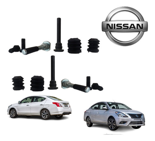 Imagem 3 de 12 de Par Reparo Pino Guia Pinça De Freio Dianteiro Nissan Versa