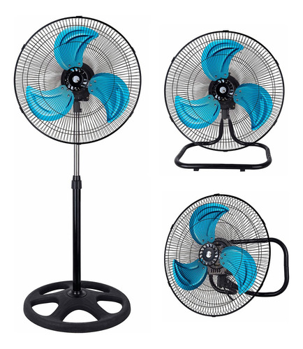 Ventilador 3 en 1 Kudu KU-SFPI18A turbo azul con 3 palas de  metal, 18" de diámetro 50 Hz 220 V