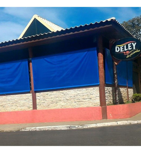 Toldo De Catraca 2,60 X 3,50 Impermeável Com Os Tubos Cor Azul