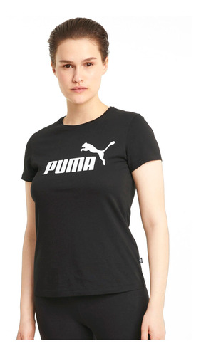 Remera Puma Essentials Logo Sportstyle Mujer Moda Negro