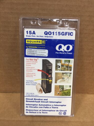 New Square D Qo115gfic Ground Fault 15a 120v Free 2 Day  Yyr