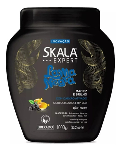 Skala Máscara Lama Negra. 1 Kg. Luberada Y Vegana