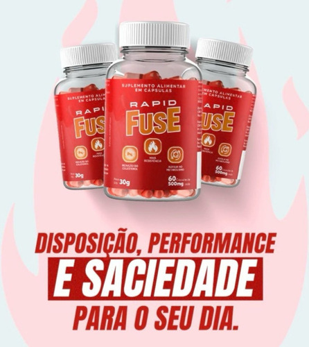 Rapid Fuse 60 Cápsulas Termogênico Do Foguinho - Fuse Labs Sem Sabor