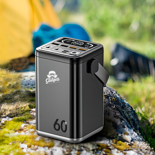 Mr. Gadgets Power Bank bateria Portátil 60,000mah 100w Carga Rápida Linterna integrada, Color Negro