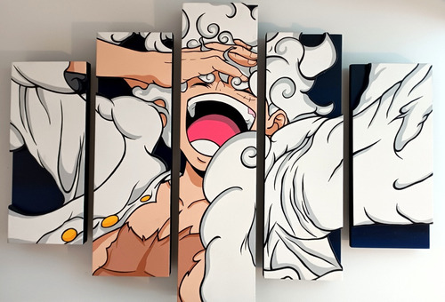 Cuadros Modernos 5 Paneles One Piece Luffy Gear 5 Y Mas