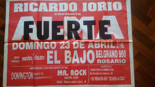 Almafuerte - Afiche Publicitario El Bajo - Rosario