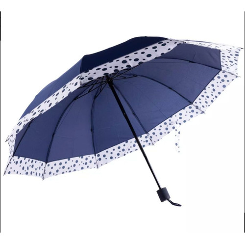 Guarda-chuva Grande Reforçado Contra Vento Cabe Na Bolsa Cor Azul-escuro