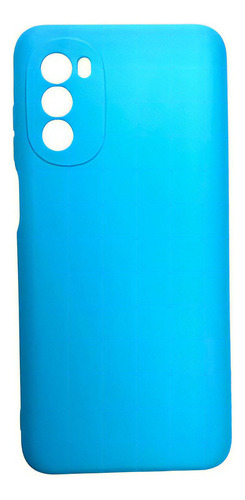 Case Capinha Capa Silicone Premium Para Motorola Moto G82 Cor Azul Piscina Veludo por Dentro