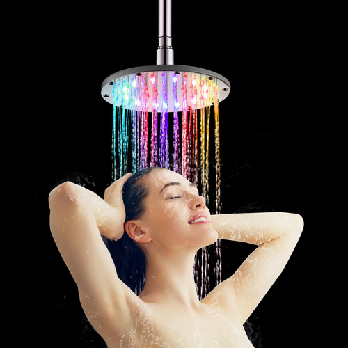 Cabezal De Ducha Tipo Lluvia De 6 Led Con Luces De Colores P