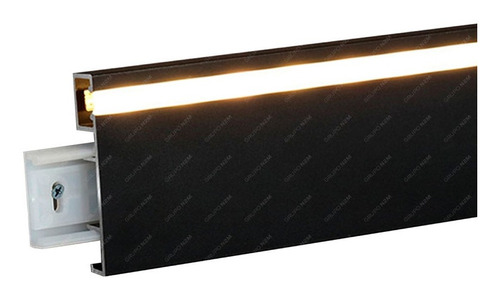 Perfil Tira Led Para Zocalo Aluminio Piso Negro 1m Interior