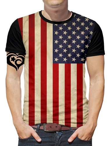 Camiseta Dos Estados Unidos Bandeira Masculina Usa Eua