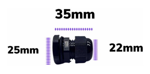 Imagen 3 de 7 de Conector Glandula Pg11 Negro Nylon Paquete/10 Pzas Pg11-b