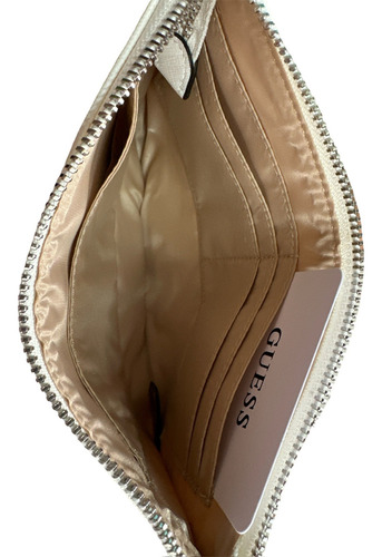 Muñequera Monedero Cartera Guess Para Mujer Blanco Diseño De La Tela Liso