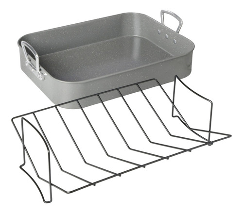 Fuente C/ Mango-rejilla Para Asar Acero Carbono Gibson Home