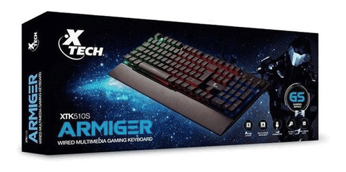 Imagen 3 de 4 de Teclado Gamer Xtech Xtk-510s Usb Multimedia Multicolor Españ