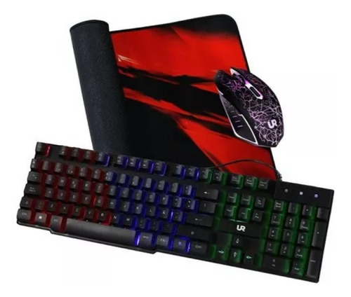 Kit Teclado Mouse Mousepad Urbano Conexión Usb Español Gamer