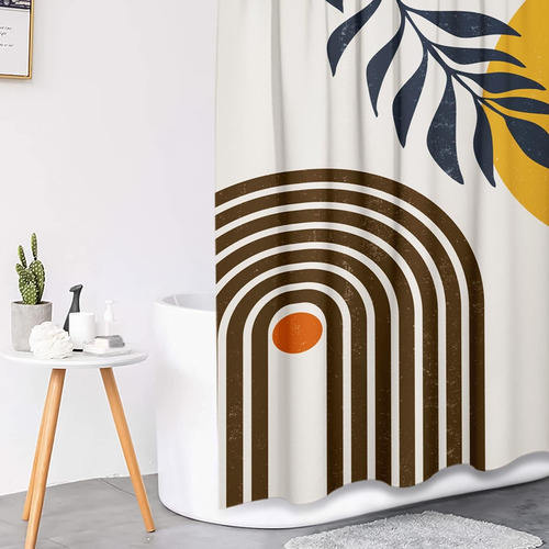 Juego De Cortinas De Ducha Bohemias De Mediados De Siglo
