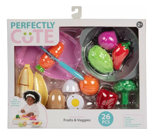 Set De Juego Para Bebe Frutas Y Verduras Perfectly Cute Color Blanco