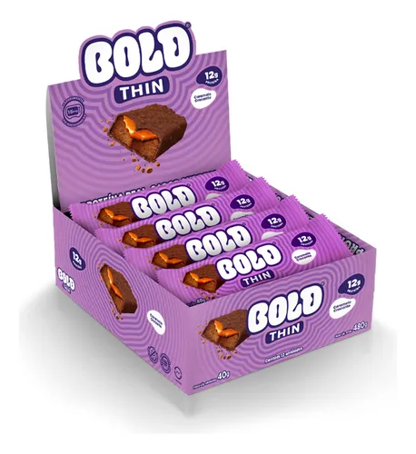 Barra De Proteína Bold Thin Caramelo Crocante - 12 Unid.