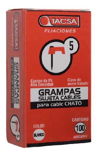 Grampas N°5 Tacsa Para Cable Chato Caja X 100 Uds