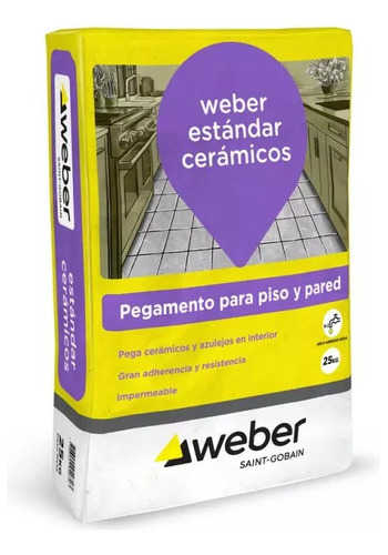 Imagen 1 de 1 de Pegamento Cerámica Weber Estándar X 25kg