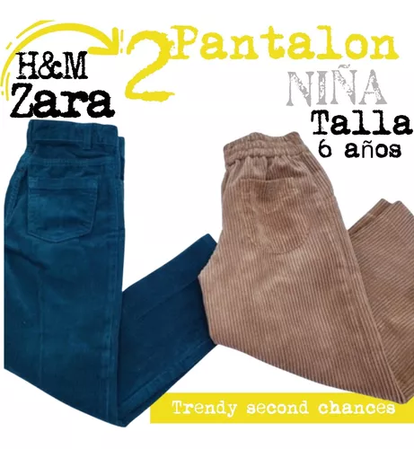 Pantalones Pana Miel Zara + Verde H&m Niña. Segunda Bazar