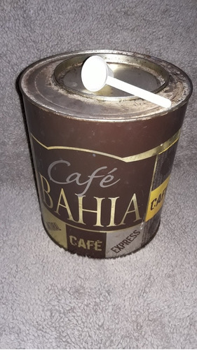 Lata De Cafe Bahia,con Tapa,alto 22 X 19cm Diametro