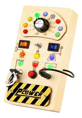 Led Busy Board Tablero Sensorial De Madera Led Para Niños