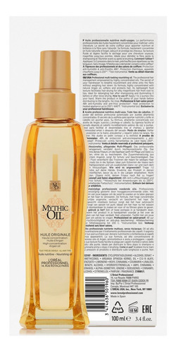 Imagen 2 de 4 de Aceite Huile Originale Mythic Oil L´oréal Pro 100 Ml