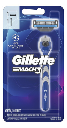 Barbeador Gillette Mach3 UEFA Champions League descartável