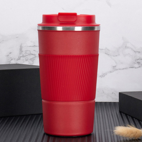 Taza De Viaje De Café Al Vacío De Acero Inoxidable Rojo De 5