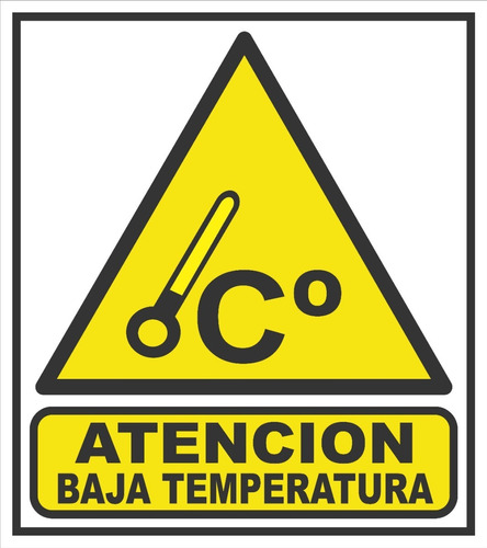 Cartel Atencion Baja Temperatura 22x28 Cm