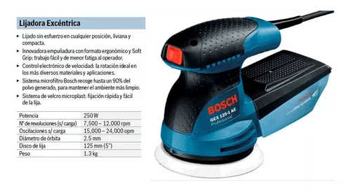 Bosch GEX 125-1 AE Professional - Lijadora excéntrica