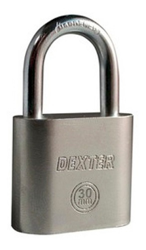 Candado De Acero 30mm Alta Seguridad Llave De Di Dexter 6963 Color Gris