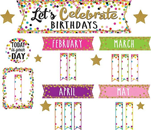 Confeti Vamos A Celebrar Los Cumpleaños Mini Bulletin Board