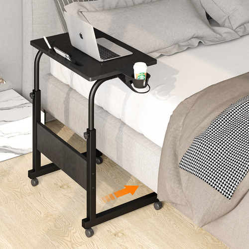 Escritorio De Pie Ajustable Portátil Negro Con Soporte Para