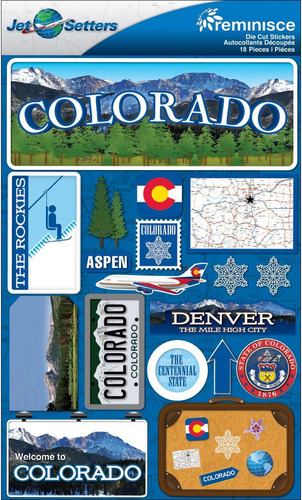 Jet Setters Dimensional Stickers 4.5 X6  Sheet-colorado