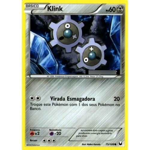 Klink - Pokémon Metal Comum - 75/108 - Pokemon Card Game