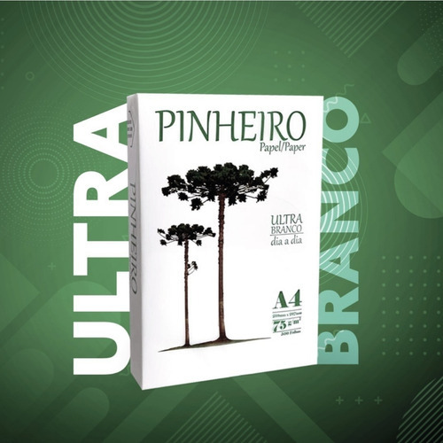 Papel Sulfite A4 Pinheiro 75g Resma Com 500 Folhas Cor Branco