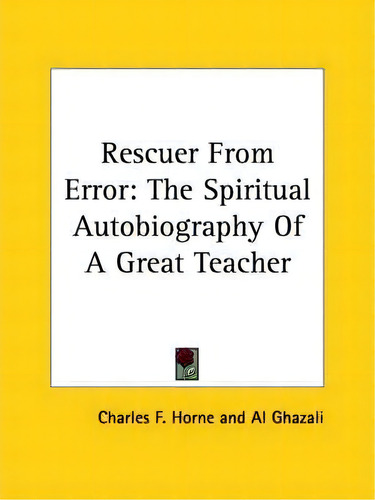 Rescuer From Error, De Al Ghazali. Editorial Kessinger Publishing, Tapa Blanda En Inglés