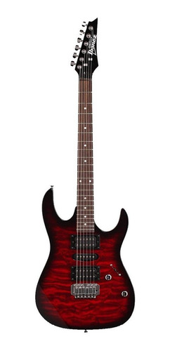 Guitarra eléctrica Ibanez RG GIO GRX70QA de álamo transparent red burst con diapasón de amaranto
