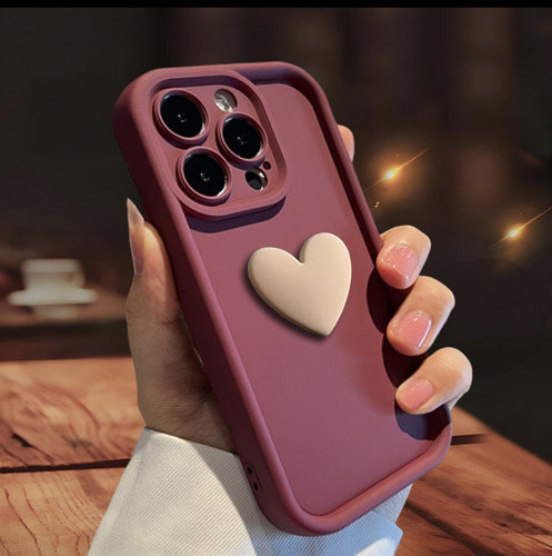 Funda De Silicona De Lujo Con Corazón 3d For iPhone New