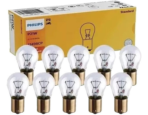 Caixa C/ 10 Lâmpada 1polo P21w 12v Original Philipis