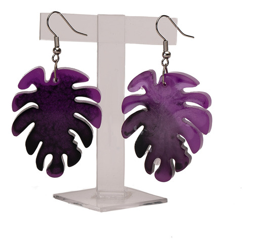 Pendientes Colgantes Diseño Otoñal Morado Zameta By Lina