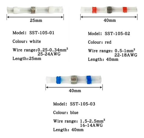 Kit De Terminales Conexión Termorretráctiles Soldable 300 Pi